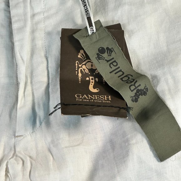 Ganesh Mens White Linen Trouser Pants Size 34 Classic Summer Utility Preppy NWT - Picture 6 of 12